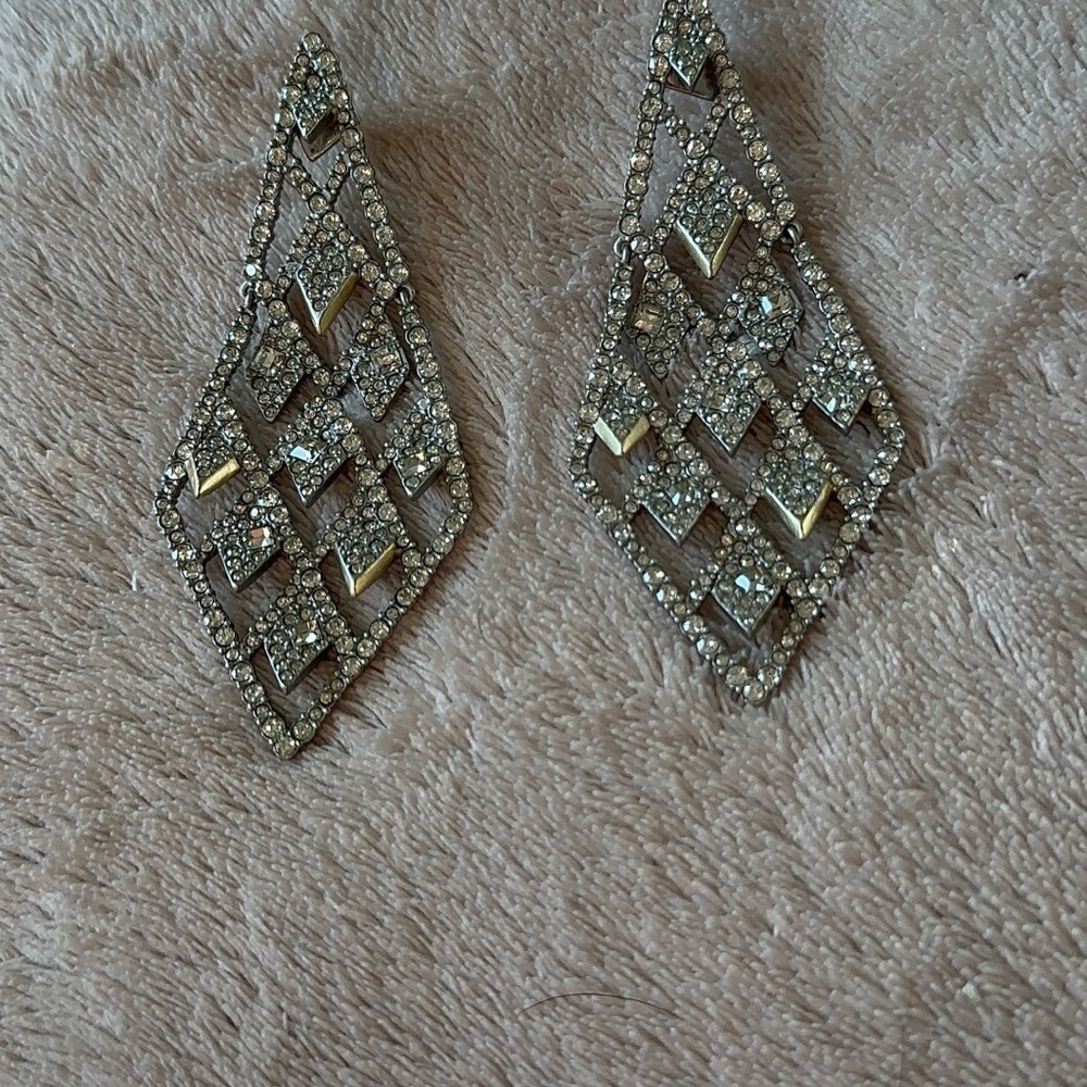 Alexis Bittar Silver Lattice Spike Chandelier Earrings